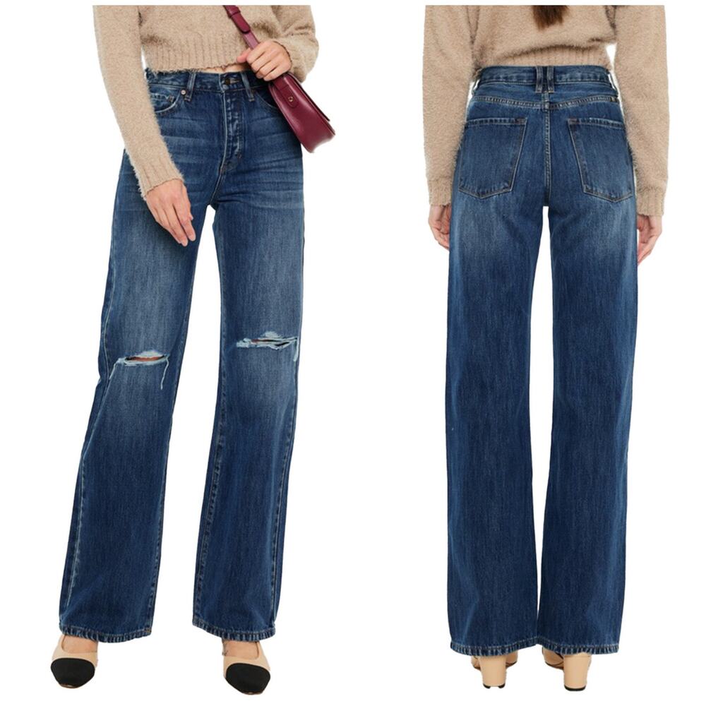 Kancan | Women | 90s Boyfriend Ultra High Rise Distressed Wide Leg Jeans | Sz 31 - Picture 12 of 13